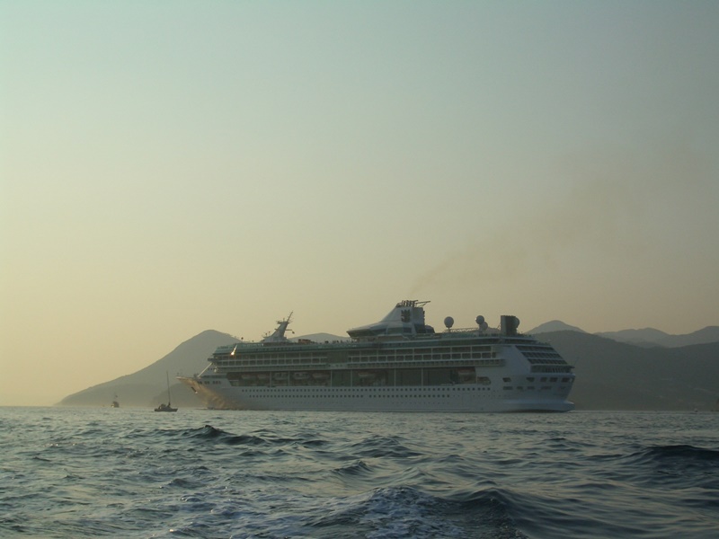 A cruise ship sailing the Mediterranean A cruise ship sailing the Mediterranean