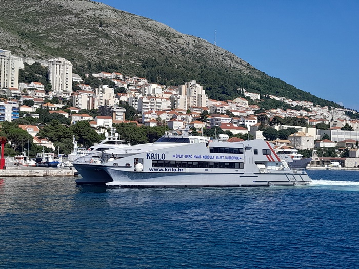 The Krilo ferry offers a pleasant and comfortable 4.5-hour ride from Split to Dubrovnik.