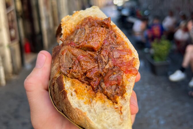 You'll eat trapizzino (pizza pocket filled with meat or vegetable fillings) on this food tour in Rome!