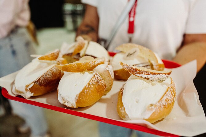 You'll be tasting maritozzi, a soft Roman breakfast pastry on this Roman foodie experience!