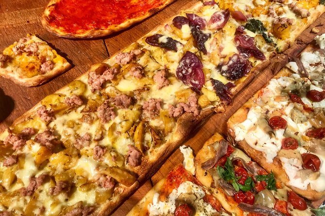 Amazingly delicious pizza is on the menu on this food and market food tour in Rome