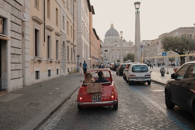 Exploring Rome by vintage Fiat cabriolet is a unique experience Exploring Rome by vintage Fiat cabriolet is a unique experience